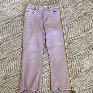 Stylish Pink Frayed Hem Women Jeans by Vervet